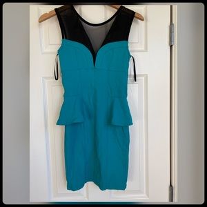 Bebe Peplum Mini Cocktail Dress